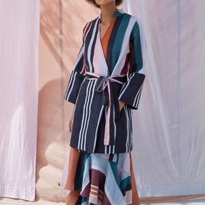 Apiece Apart Boro quilted striped wrap kimono jacket